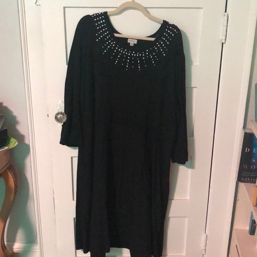 Lane Bryant Soze 26/28 Black Long Sleeved Sweater Dress